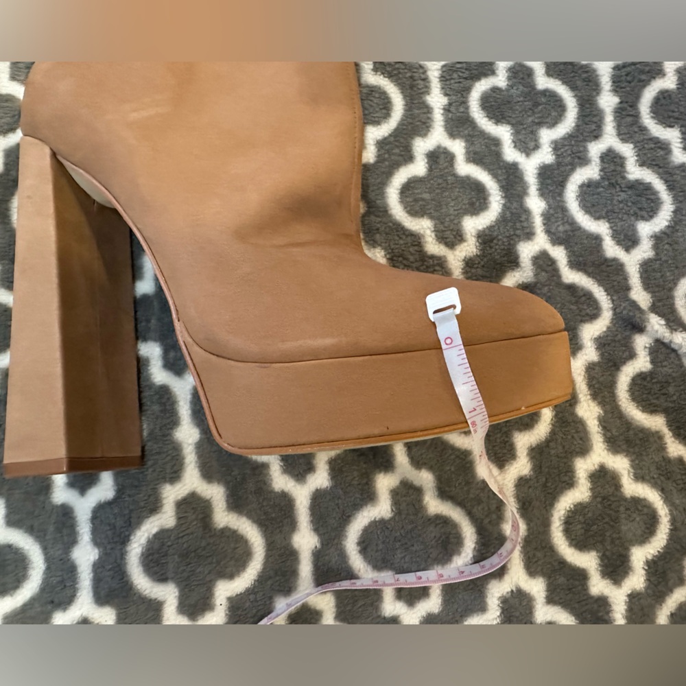 Steve Madden Dalina Black Leather platform heel ankle boots 8.5 - Picture 8 of 9